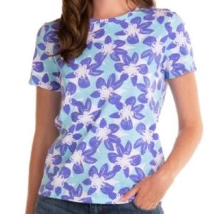 New with Tags FRESH PRODUCE Sketched Flowers Scoop Neck Tee Size Large L